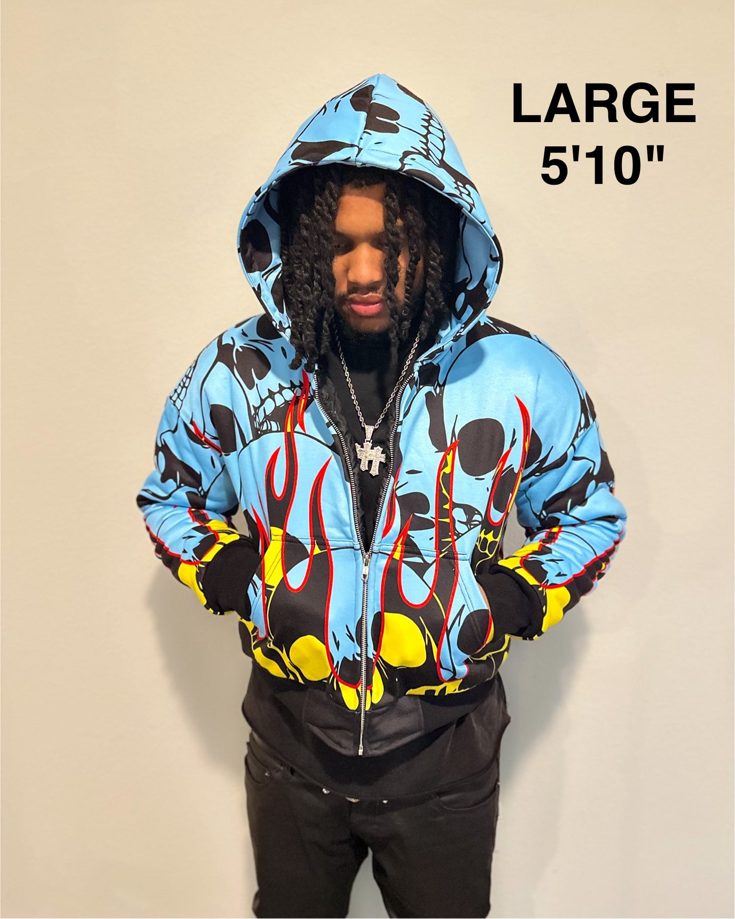 LIGHT BLUE NASCAR CROPPED JACKET