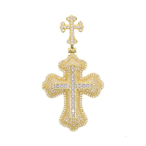 R-FLY Gold Double Cross Necklace