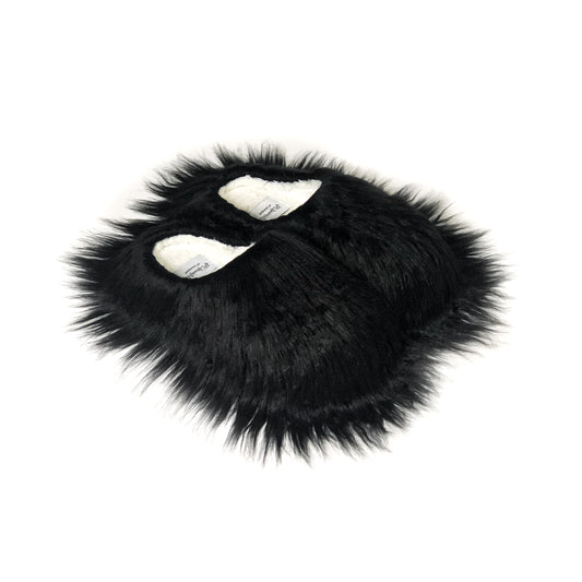 BLACK CAT FUR SLIDES