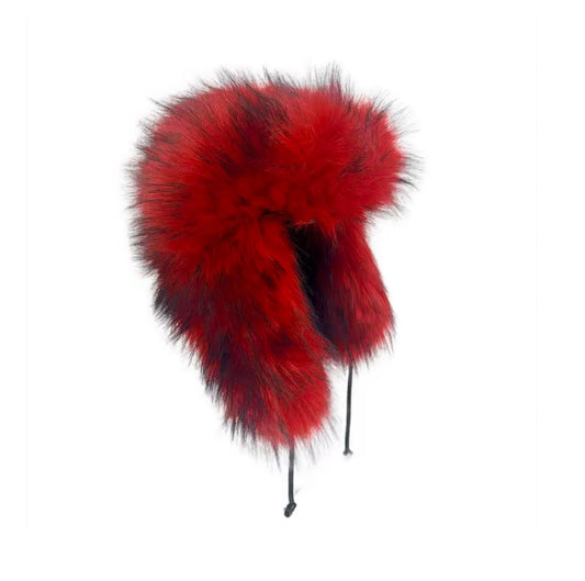RED FLAME FUR HAT