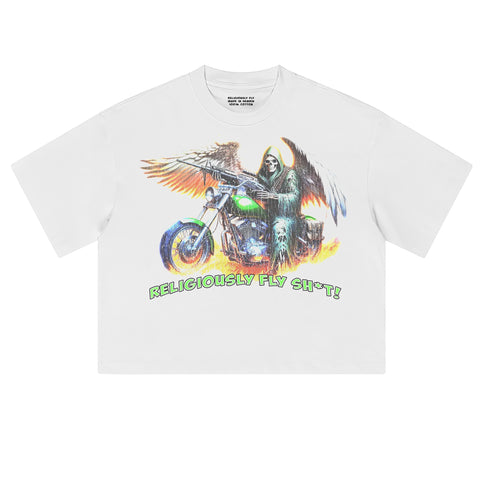 "ANGEL OF DEATH" CROPPED T-SHIRT
