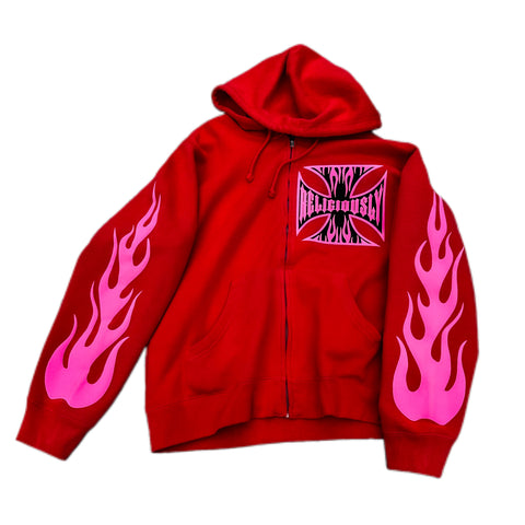 RED "IRON CROSS" HOODIE