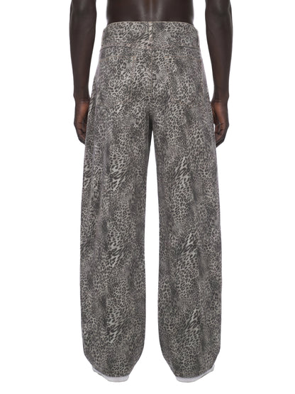 leopard,cheetah,streetwear,wide,leg,pants,jeans,mens,unisex