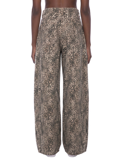 leopard,cheetah,streetwear,wide,leg,mens,womens,jeans,pant