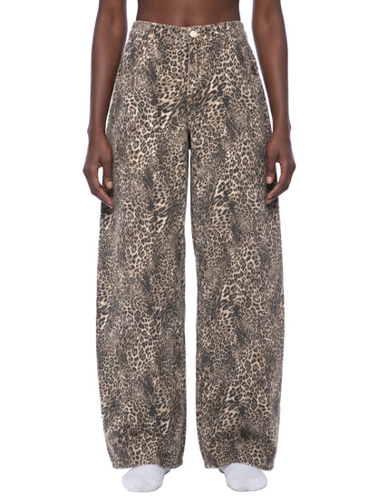 leopard,cheetah,streetwear,wide,leg,mens,womens,jeans,pant